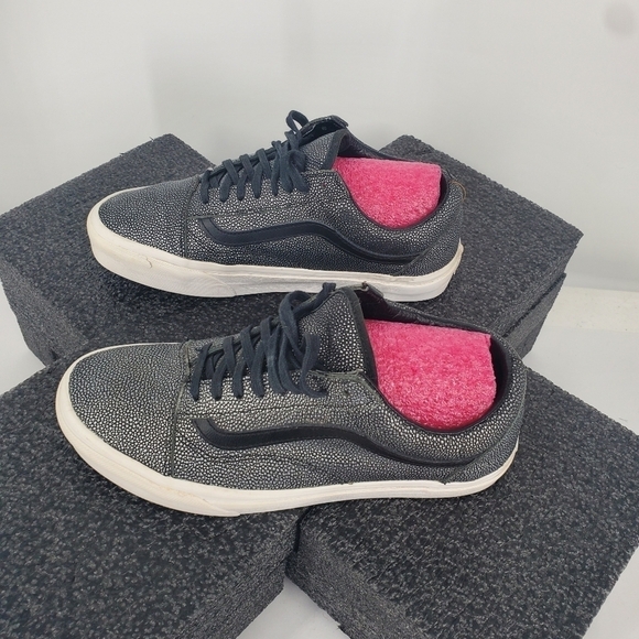 Vans Metallic Pebble Lace-up Casual Sneakers Gray Silver Men 7 Women 8.5 Shoes - Picture 7 of 12